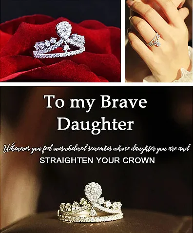 

2022 1PC Diamond Crown Ring Jewelry Accessories Unique design propose marriage ring finger Valentine's day gift for lovers