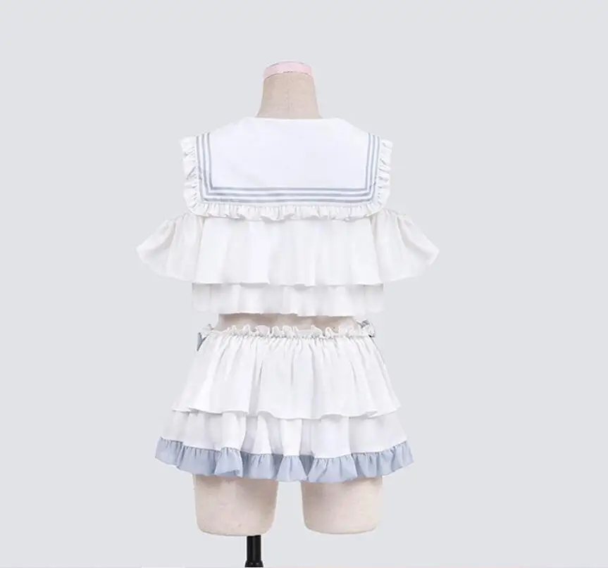 Японская аниме девочка Kawaii Косплей Костюм школьник Sukumizu лента облегающее боди