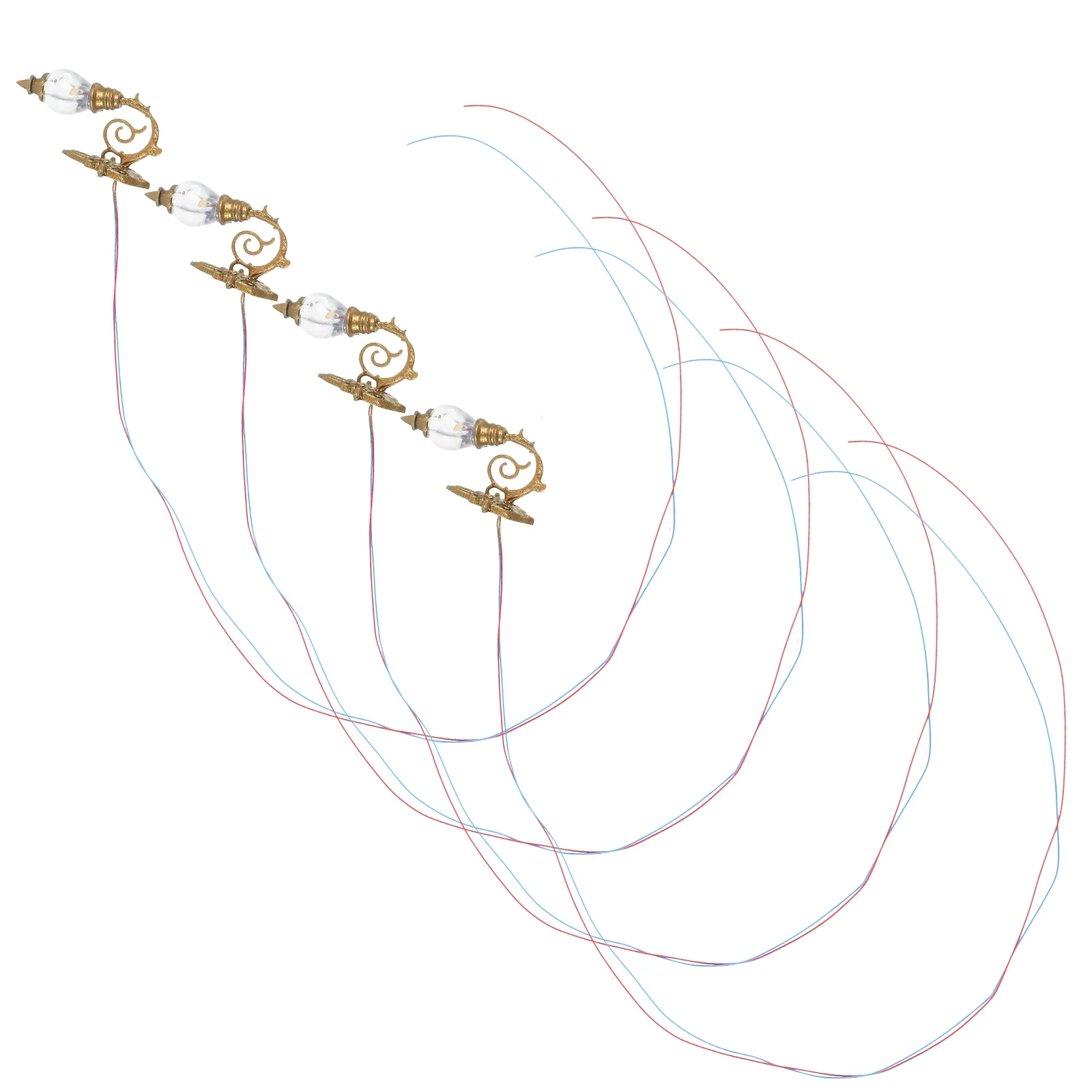 

4 Pcs Micro Landscape Wall Light Tiny House Lamp Mini Sconce Miniature Bedroom Items Material Decorations