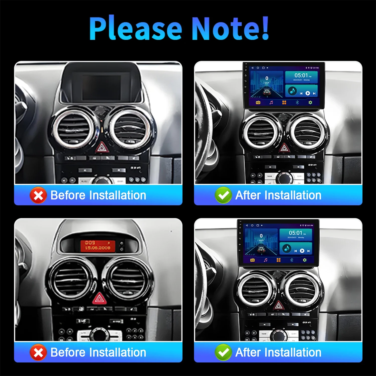 Фото Android 14 для Opel Corsa D 2007-2012 авторадио автомобильный стерео радиоплеер навигация мультимедиа 7862 8 + 256 сенсорный 2K QLED экран №2