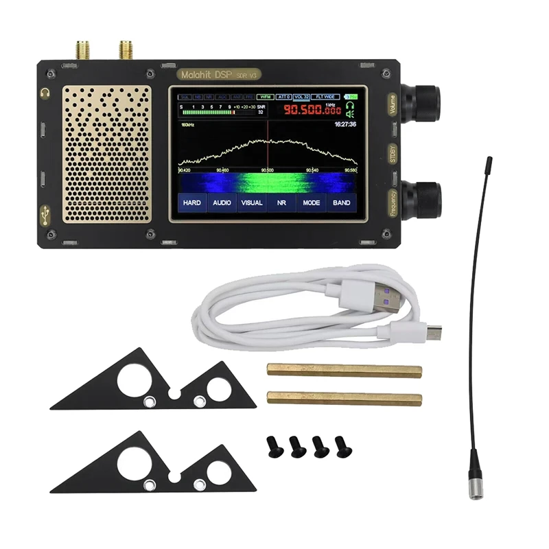 

HFDY V3 Flying Fish Version 1.10D 3.5 Inch 50Khz-2Ghz V1.10D Malachite SDR Receiver Kit DSP SDR Receiver