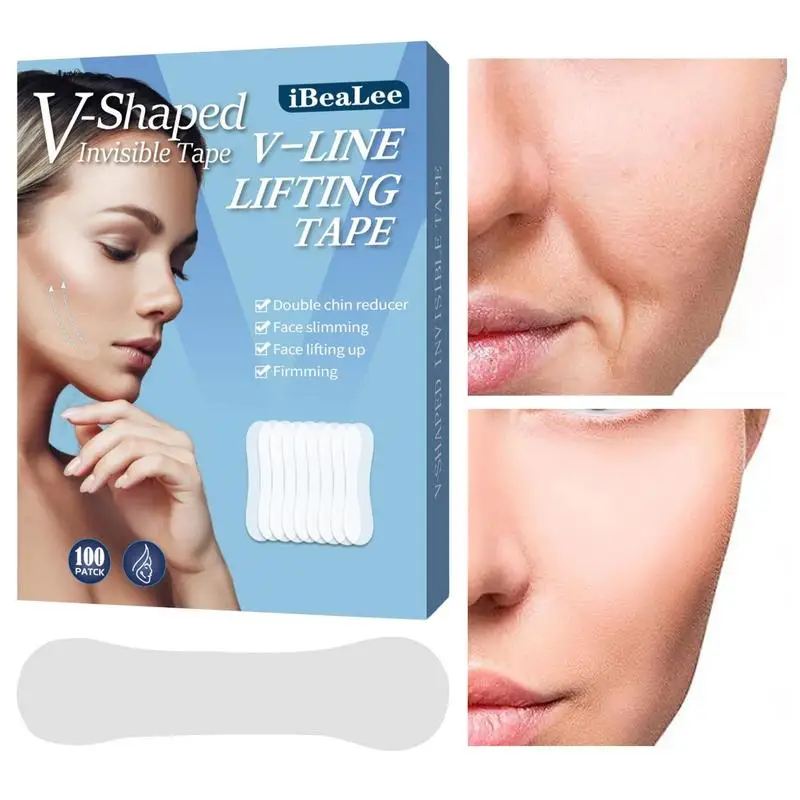 

V Shaped Invisible Tape 100pcs Face Lifting Tape For Saggy Skin Breathable Invisible Secret Make Up Stickers Facelift Tape