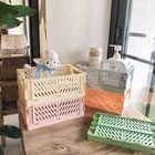 Настольная Пластиковая Складная складная корзина для хранения игрушек с ручкой