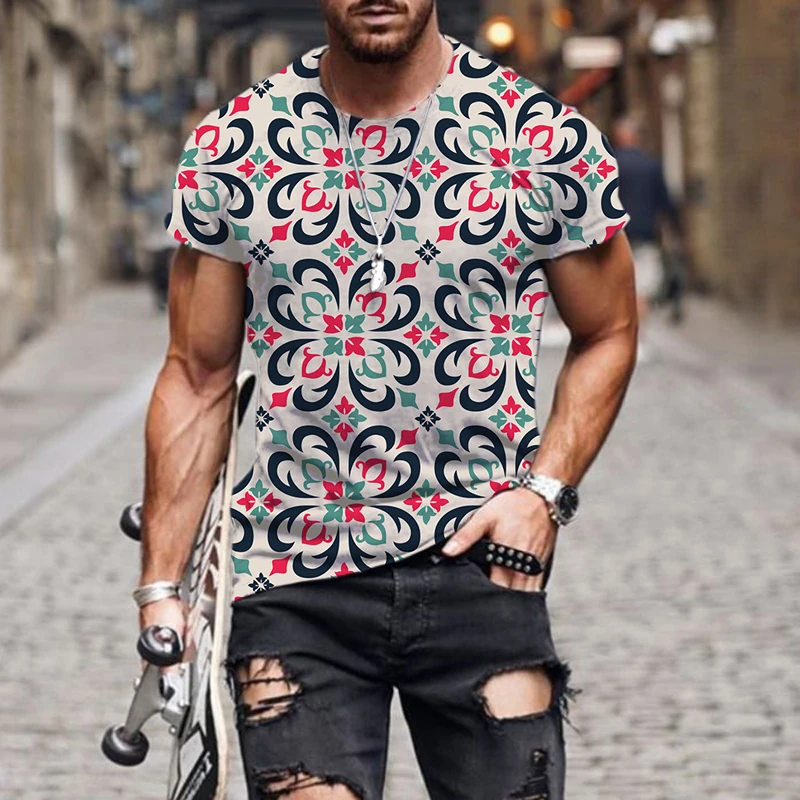 

Мужская футболка с коротким рукавом, футболка в японском стиле с круглым вырезом и 3D-принтом, лето 2022