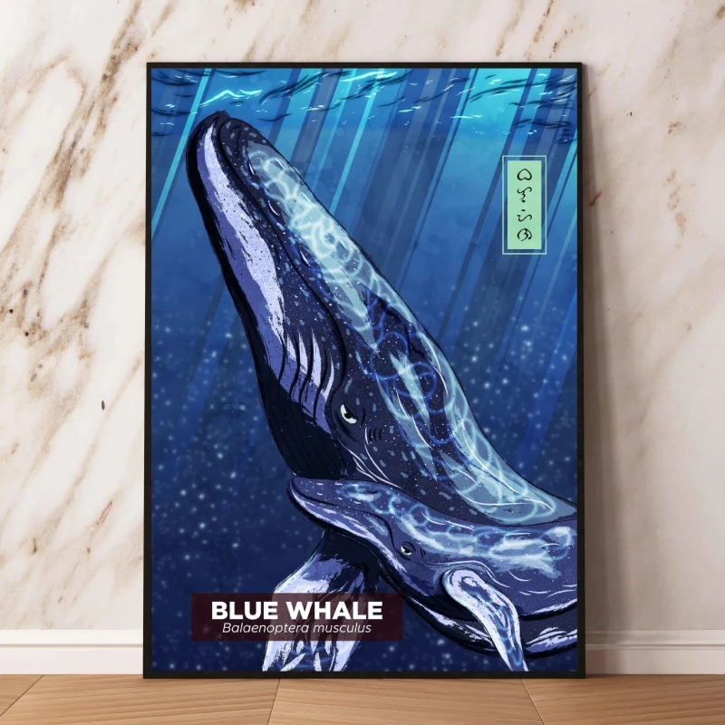 

Canvas Printing Blue Whale Aesthetic Poster Wall Art Home Christmas Gifts Children's Bedroom Dcor Picture Prints And Prints