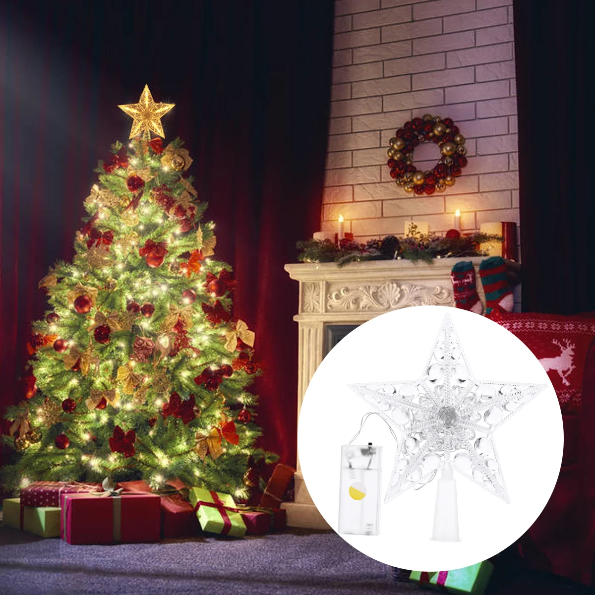 

1Pc Treetop Decor Topper Christmas Tree Topper Christmas Adornment Christmas Tree Decor for Decor Home Party