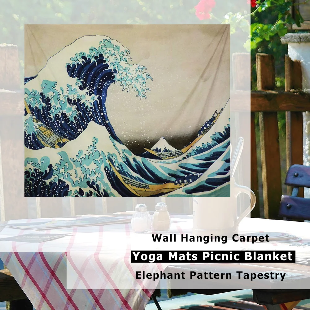 

Wave Pattern Tapestry Polyester Wall Hanging Cloth Novelty and Beauty Picnic Blanket Home Decor Home Decoration Accessories
