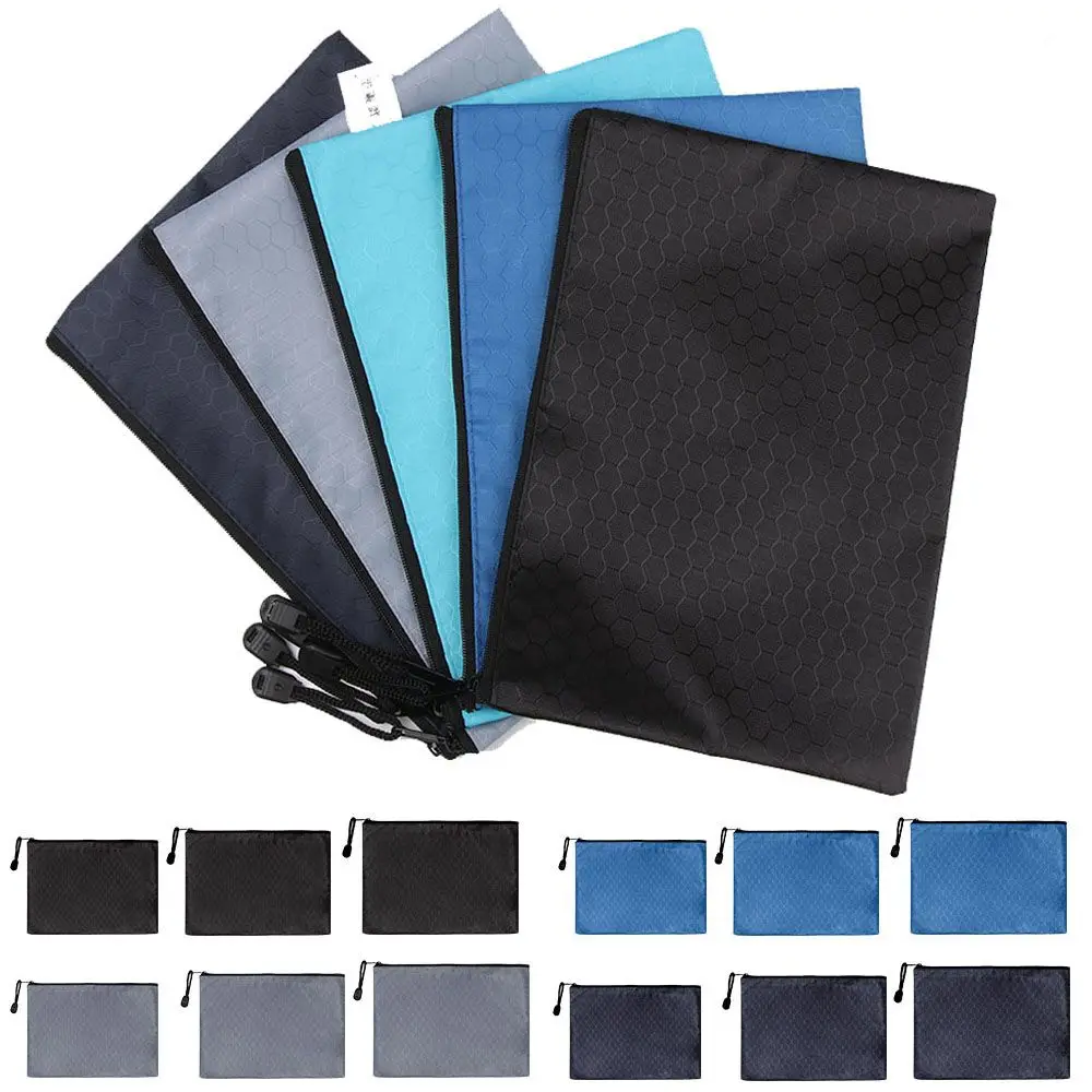 

A4/A5/B6 Oxford Cloth Document Bag Waterproof Zipper Bag Stationery Bag File Folders Information Bag Office School Supplies