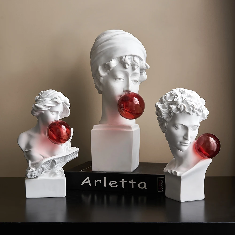 

Nordic Home Decor Greek Retro Sculpture Modern Living Room Desk Decoration Abstract Art Decoration Statue Character Ornament