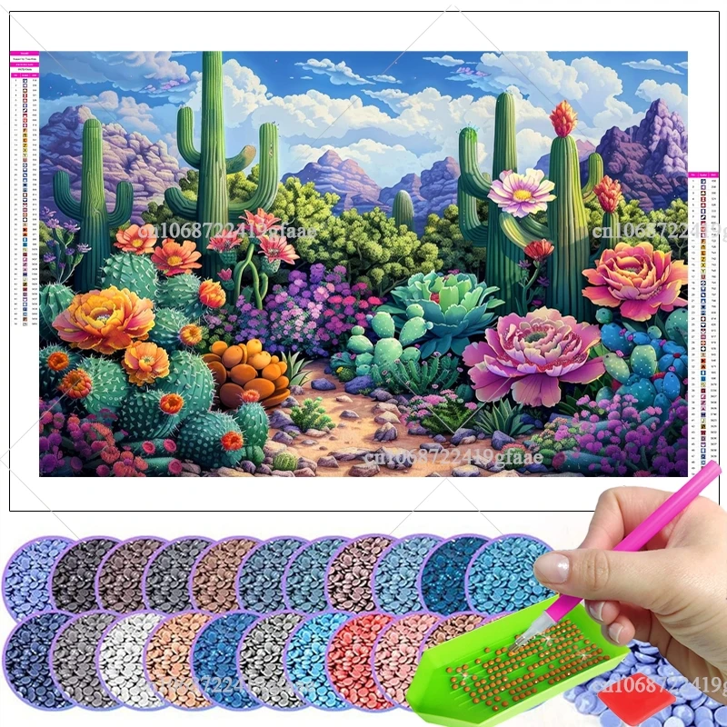 Набор для алмазной живописи С КАКТУСОМ 5D полная картина искусство цветов