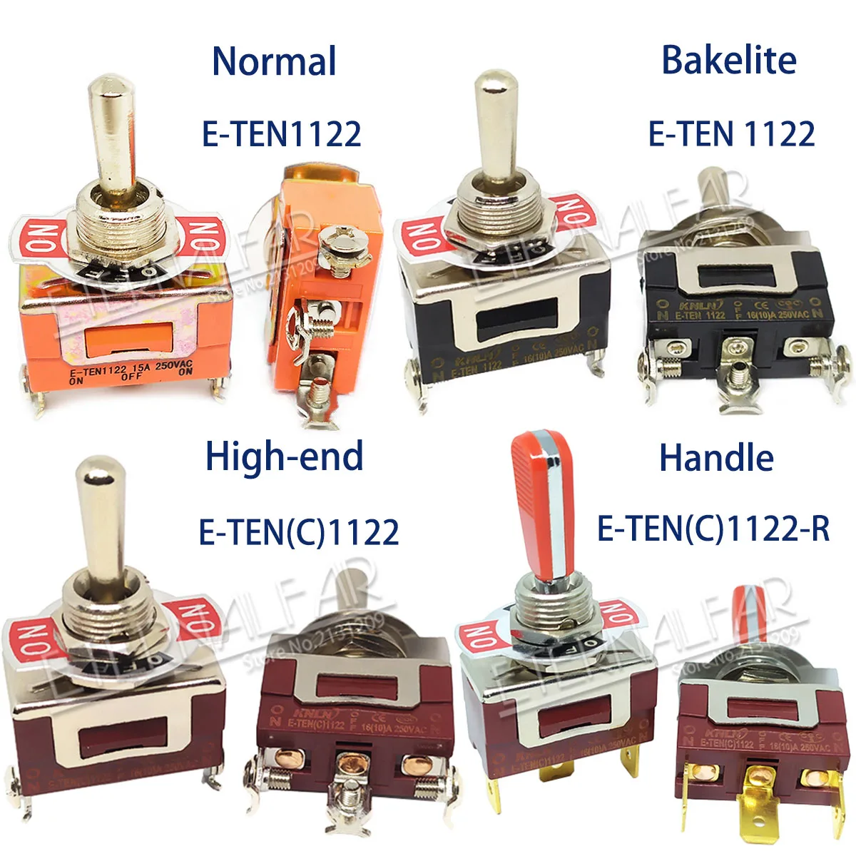 

Водонепроницаемый серебряный рокер тумблер E-TEN1021 Boott