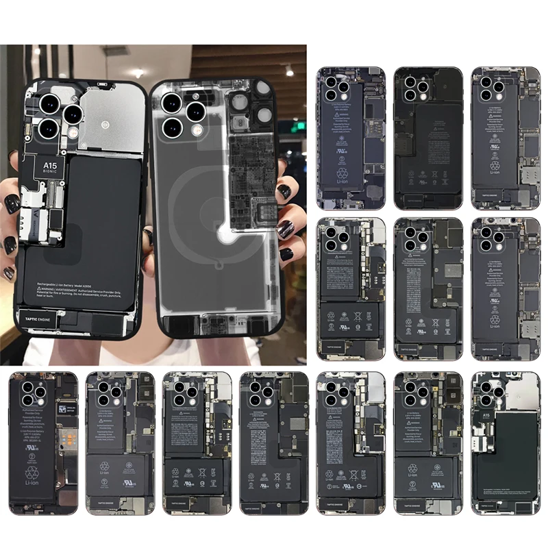 

Phone Case For iphone 14 Pro Max 13 12 11 Pro Max XS XR X 12mini 14 Plus SE motherboard Circuit board Case Funda