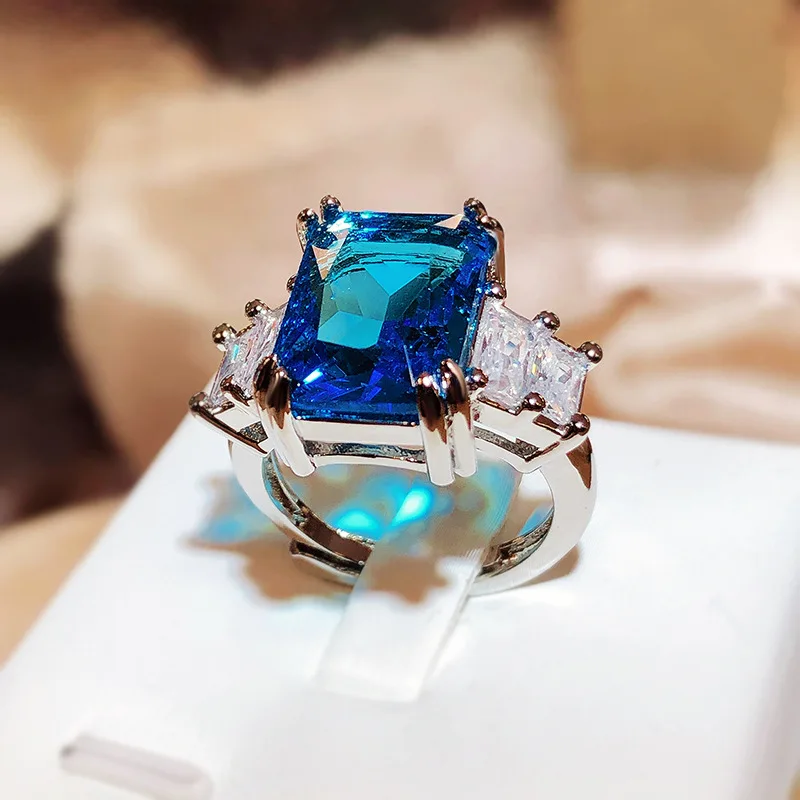 

Ring Pink/Blue/Green Women's Zircon High Quality Party Jewelry Engagement Anniversary Gift