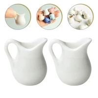 miniature porcelain creamer jug 2pcs coffee creamer pitcher sauce jug miniatures kitchen decoration accessories