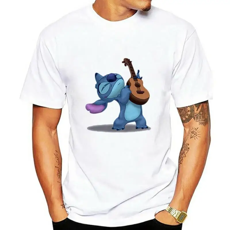 

Stitch t-shirt women summer cartoon t-shirt top fashion men and women with the same white t-shirt lowest hot sale