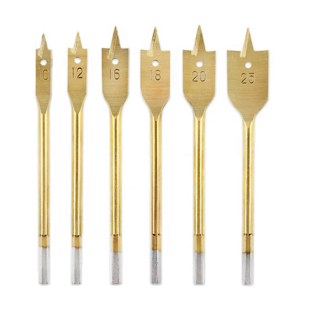 

6 Pieces Wood Drills Bits Carbon Steel Accuracy Woodworking Accessory Drilling Handrill Hex Shank Woodtool Carpentry