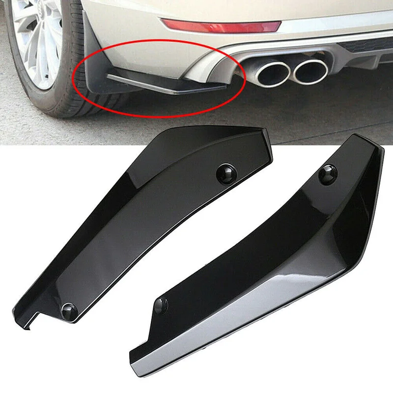 

2Pcs/Set Car Rear Bumper Spoiler Canards Diffuser Car Side Fin Scratch Protector Black Rear Lip Wrap Angle Splitters Modificati