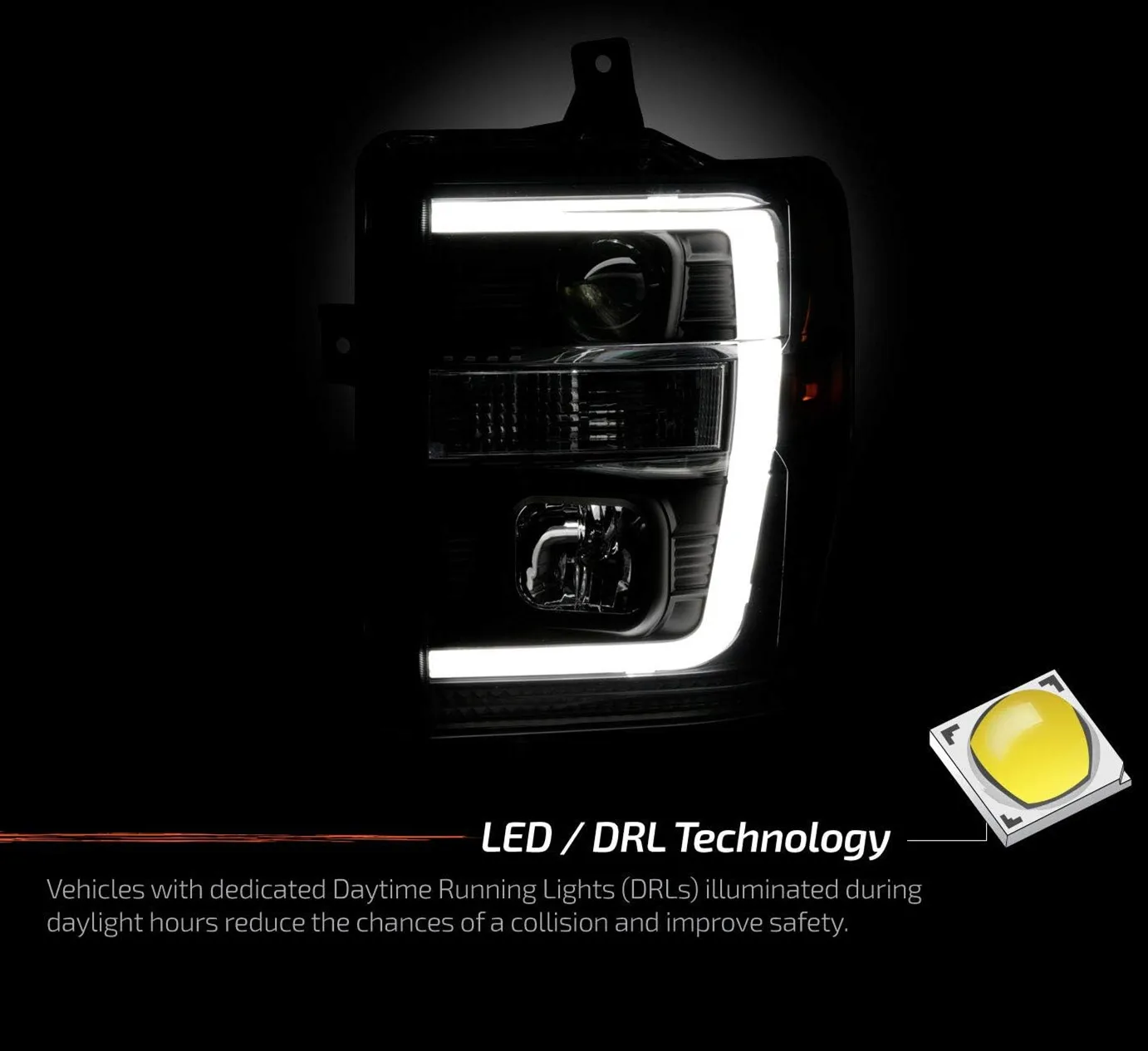 Подходит для Ford F250/F350/F450/F550 2008-2010 сверхмощный переключаемый задний фонарь [C-Tube]