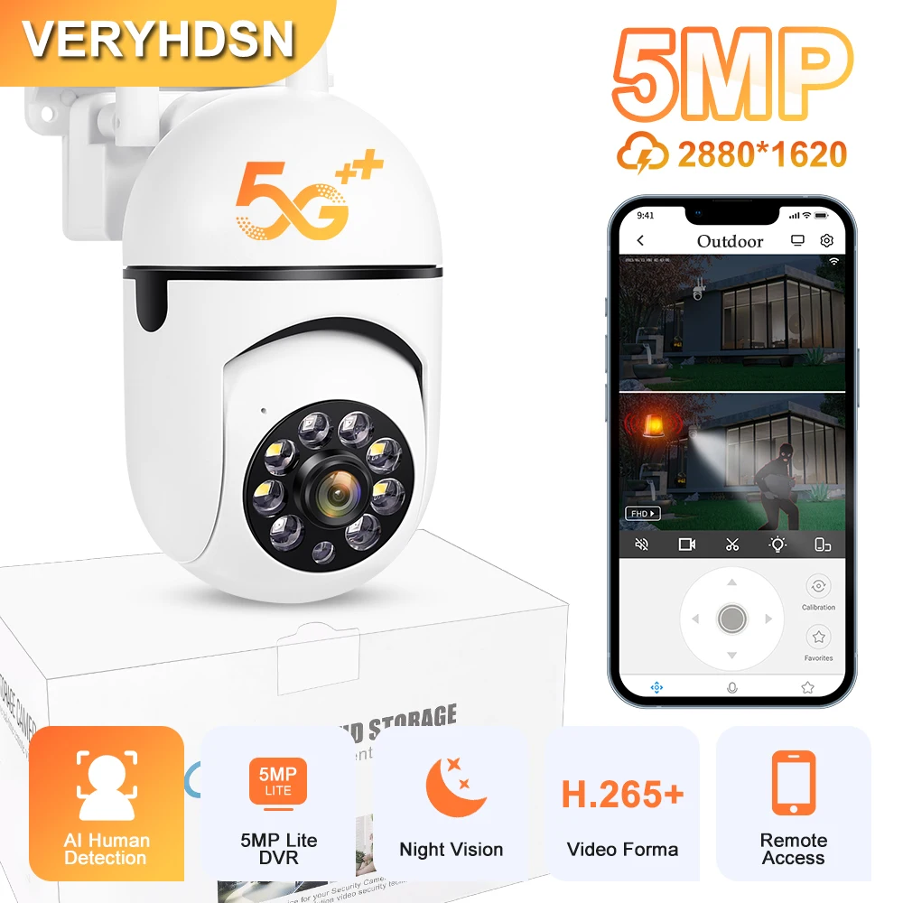 Wifi 2/3/5mp Surveillance Security Camera 4.0x Zoom External Wireless Monitor Track Night Vision