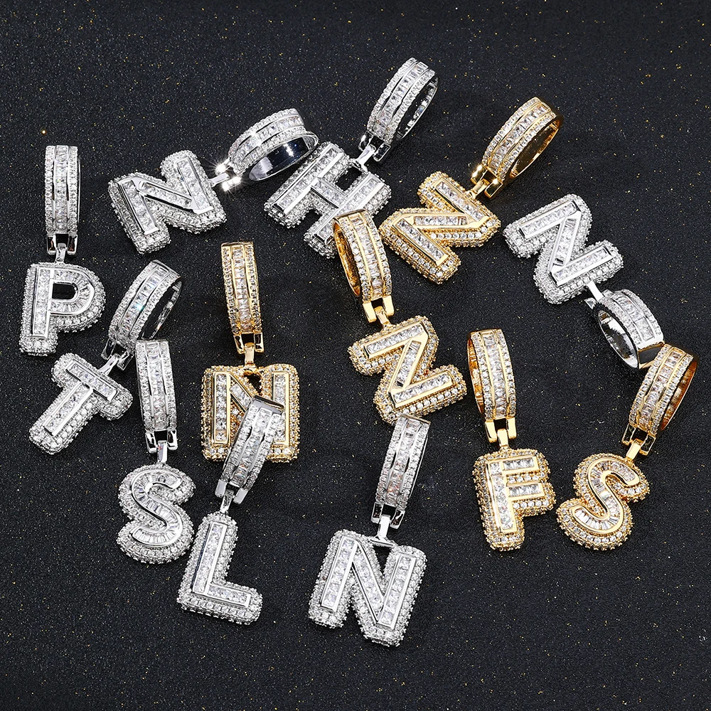 Роскошное ожерелье с подвеской в стиле хип-поп AAA + кубическим цирконием и буквами