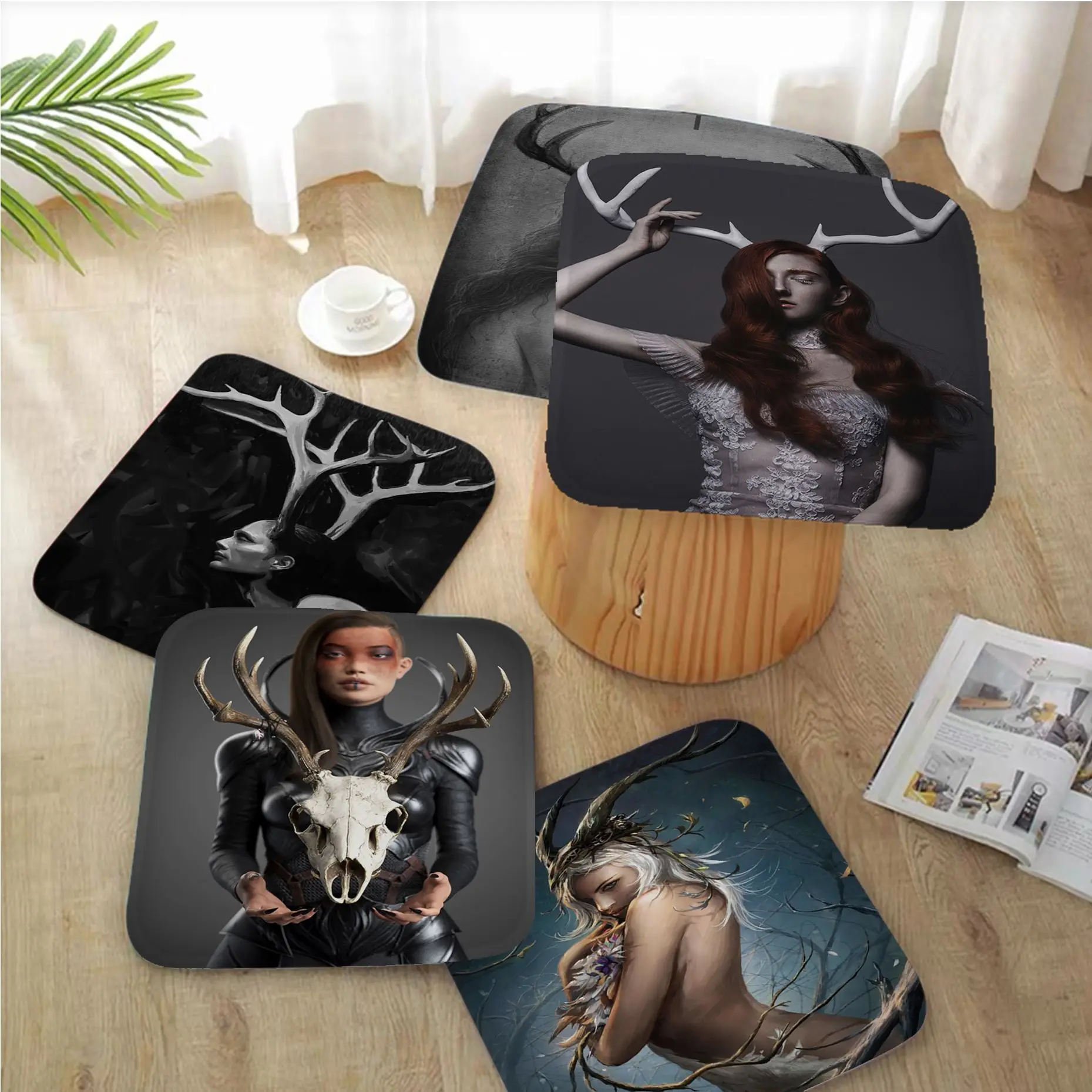 

Antlers Girls Simplicity Multi-Color Fabric Cushion Non-slip Living Room Sofa Decor Students Stool Tatami Office Outdoor Cushion