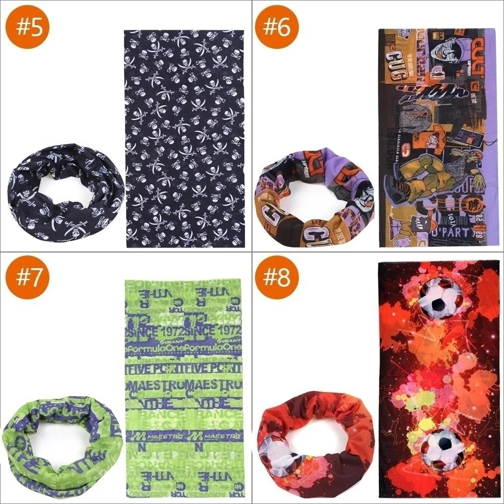 Бесшовная многофункциональная трубчатая полумаска с черепом повязка на голову