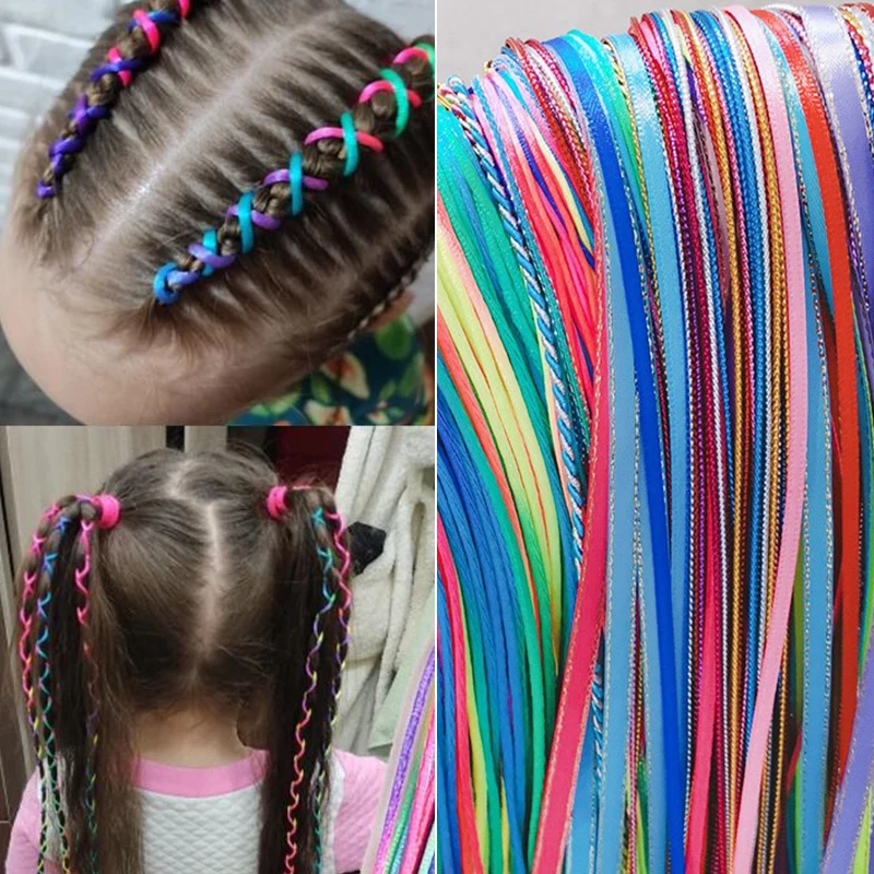 Rope Tie Hair Women Dirty Braid Hair Rope Hip Hop Gradient Hair Band Headband Headdress Children's Ribbon