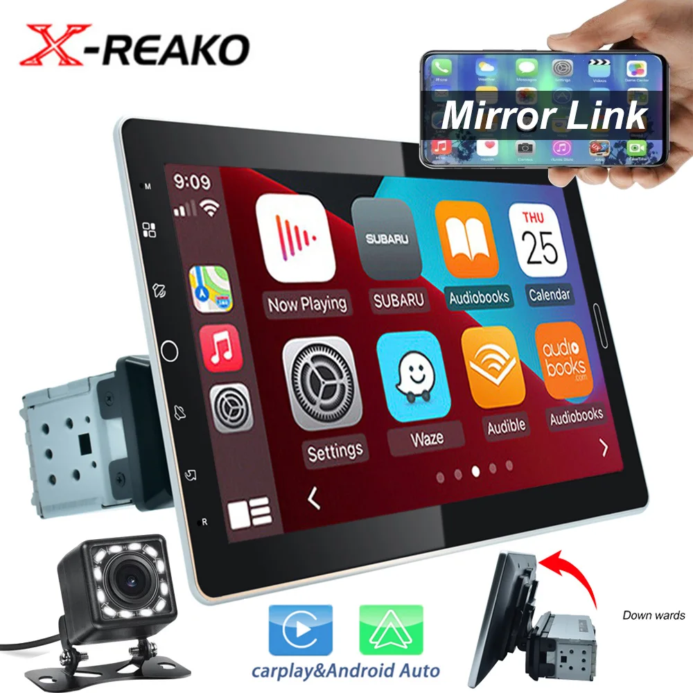 

X-REAKO 10'' Touch Screen Carplay Universal Multimedia MP5 Player Android Auto Radio Stereo Receiver for Phone Link Bluetooth
