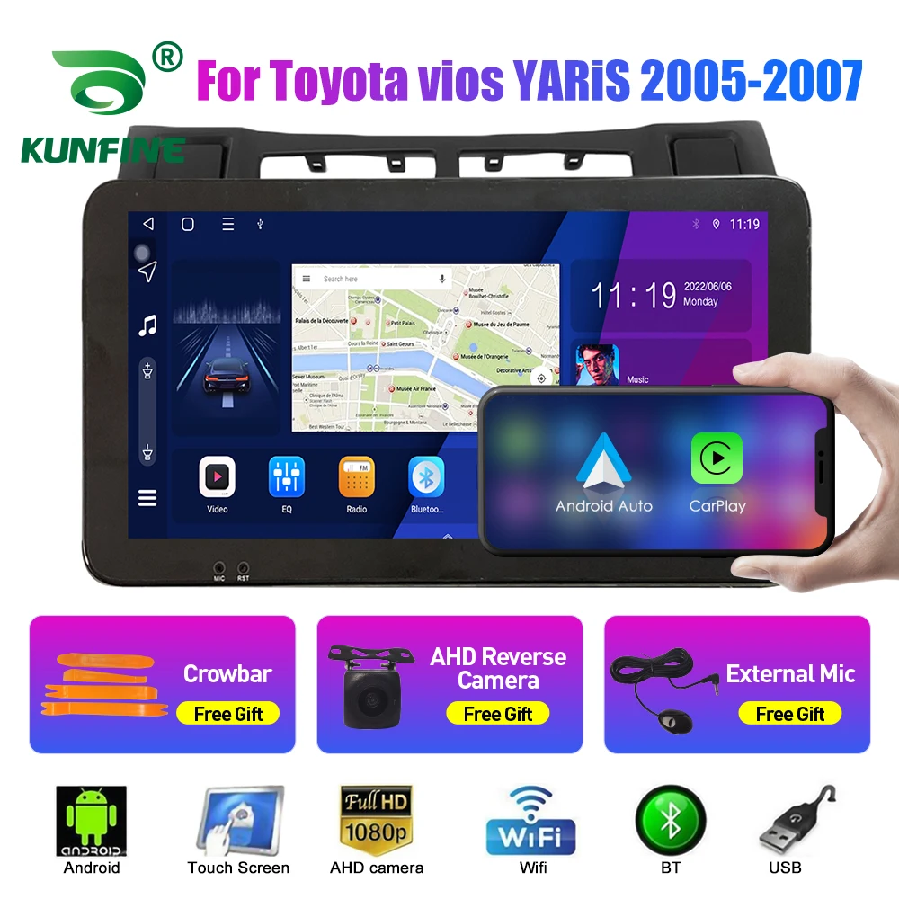 

Android 10.0 Octa Core Car DVD GPS Navigation Player Deckless Car Stereo for Toyota vios YARiS 2005-2011Radio wifi