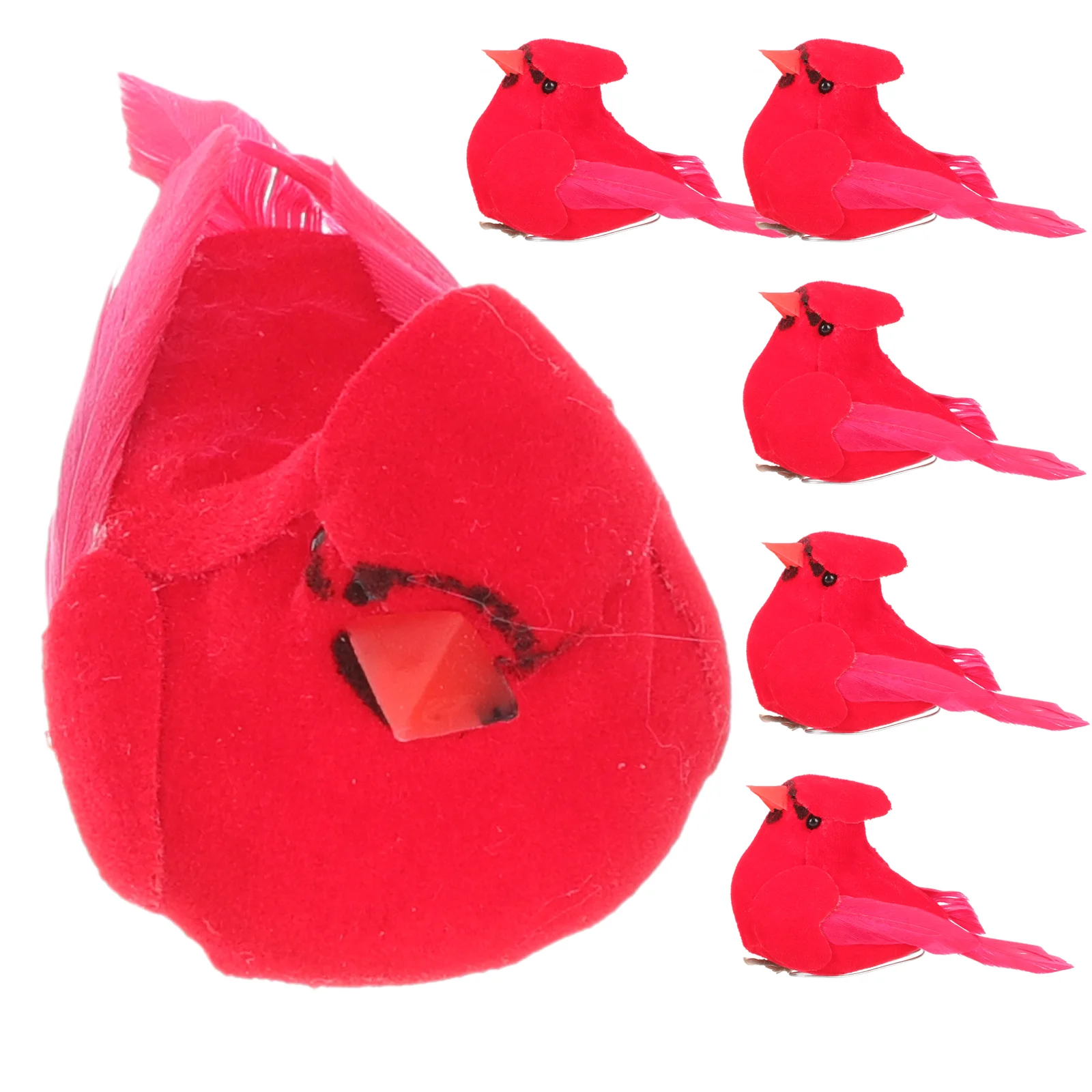 

Birds Christmas Cardinal Decor Ornament Bird Cardinals Tree Ornaments Mini Artificial Feathered Red Clip Fake Decorative Shelf