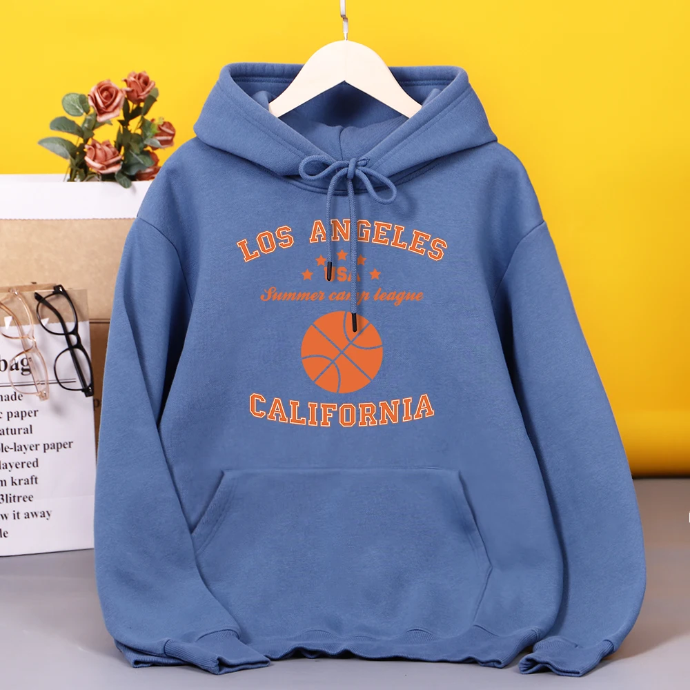 

Summer Basketball Los Angeles California USA Print Hooded Women's Fleece Zipper Hoodies Autumn Oversize Hoodie Casual Daily Tops