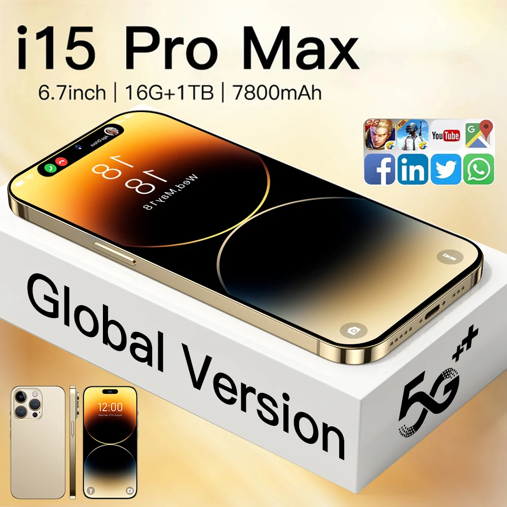 

2023 New Smartphone 15 Pro Max 5g Smartphone Phone 8000mAh Cell Phones 16+1TB Mobile Phone 7.3inch HD Screen Cellphones Unlocked