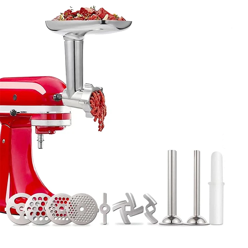 

Meat Grinder Attachment For Kitchenaid Stand Mixers,Included Sausage Stuffer Tubes,Durable Food Grinder Attachments