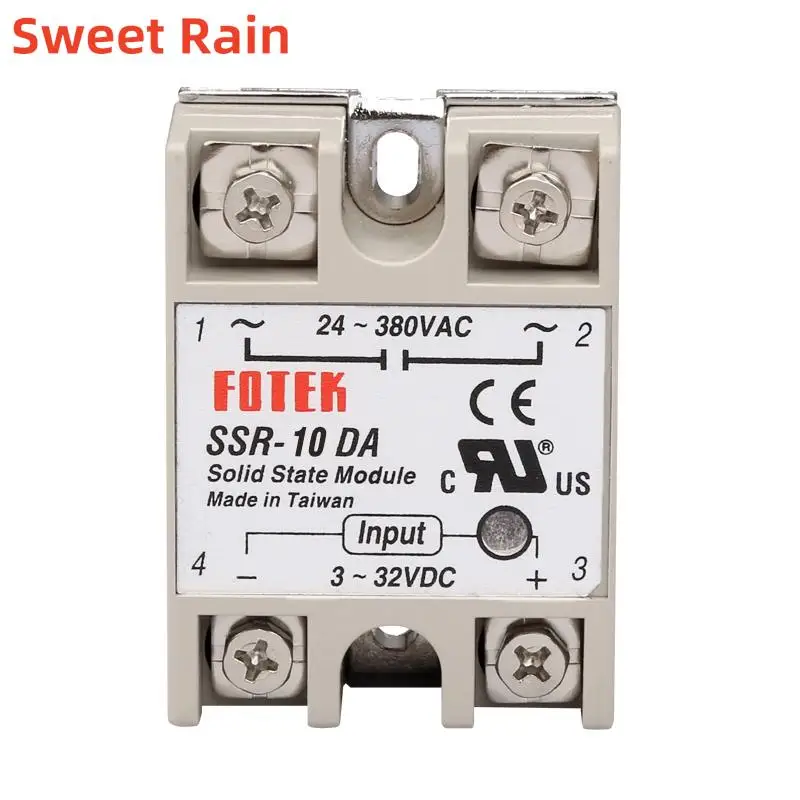 10 шт. твердотельное реле SSR-10DA 25DA 40DA 50DA 60DA 100DA радиатор 3-32 В/DC до 24-380 В/AC SSR