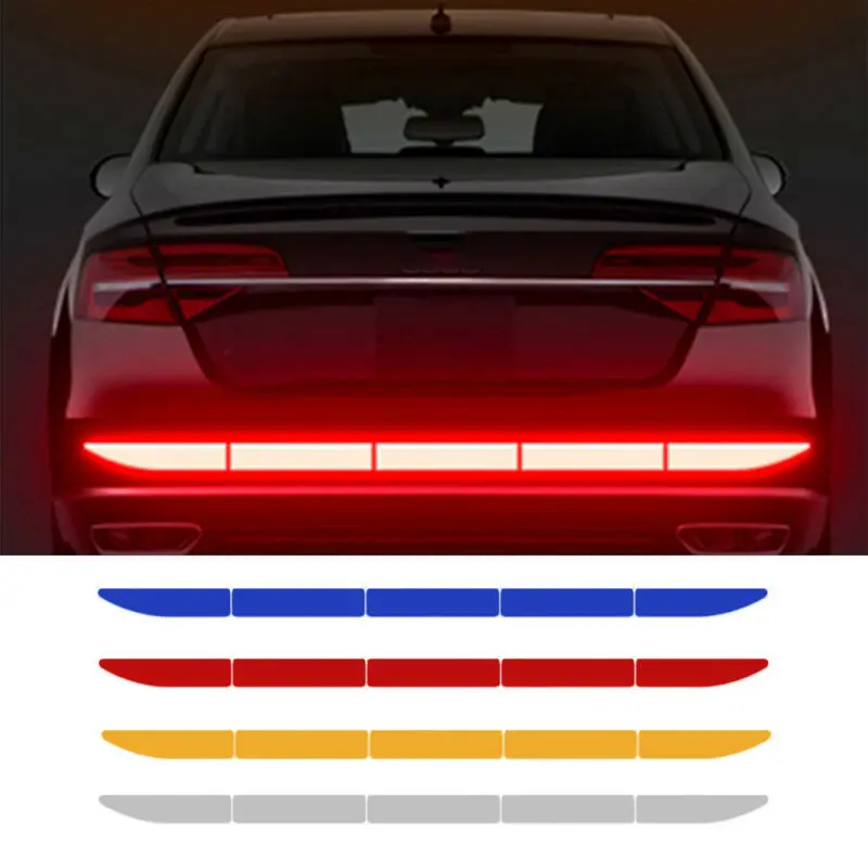 

Car Reflector Sticker Car Body Warn Strip Tape Bumper Safety Stickers Decals Paster Trunk Auto Exterior Accessories