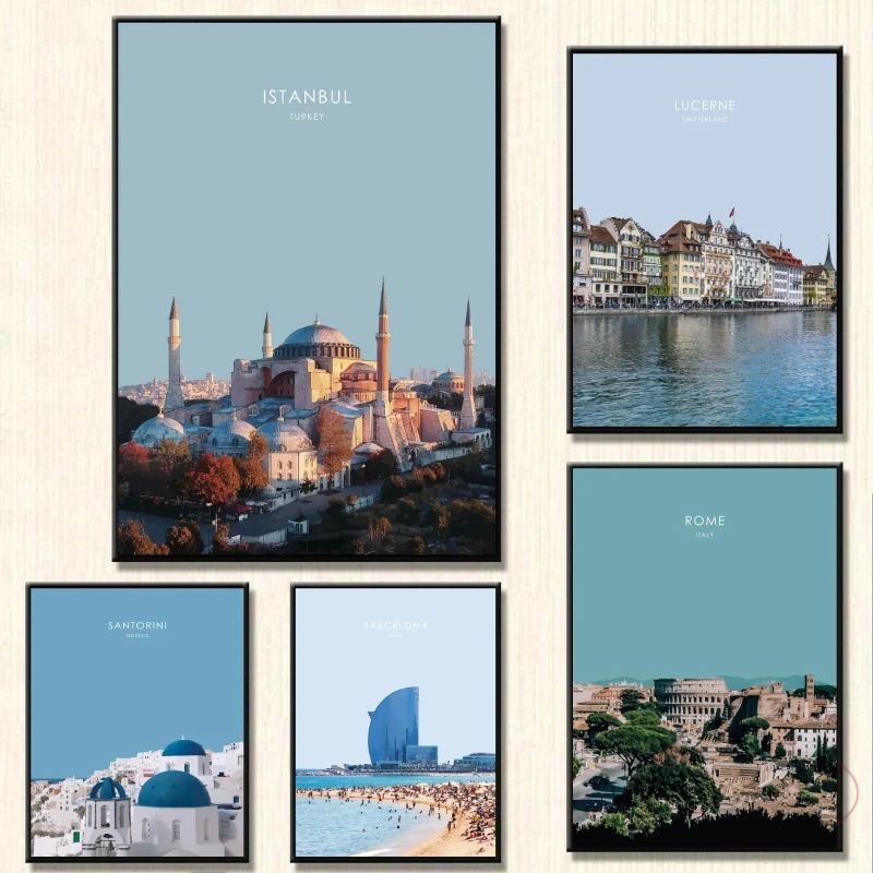 

Anime Posters Rome Italy Travel Artwork Decoration Paintings Living Room Gifts Hanging Kid Action Figures Decorative Picture