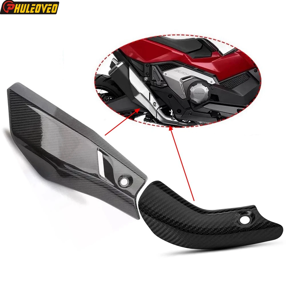 Для Honda X-ADV 750 2017-2024 Real Carbon Fiber мотоциклетный выхлопной тепловой щит крышка Escape Moto