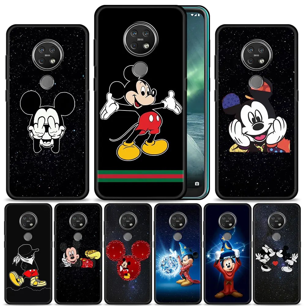 

Case Cover for Nokia G10 G20 G11 G21 G50 5.4 7.2 C20 C21 C30 X20 XR20 X10 3.4 Official Black Luxury Disney Mickey Mouse Dark