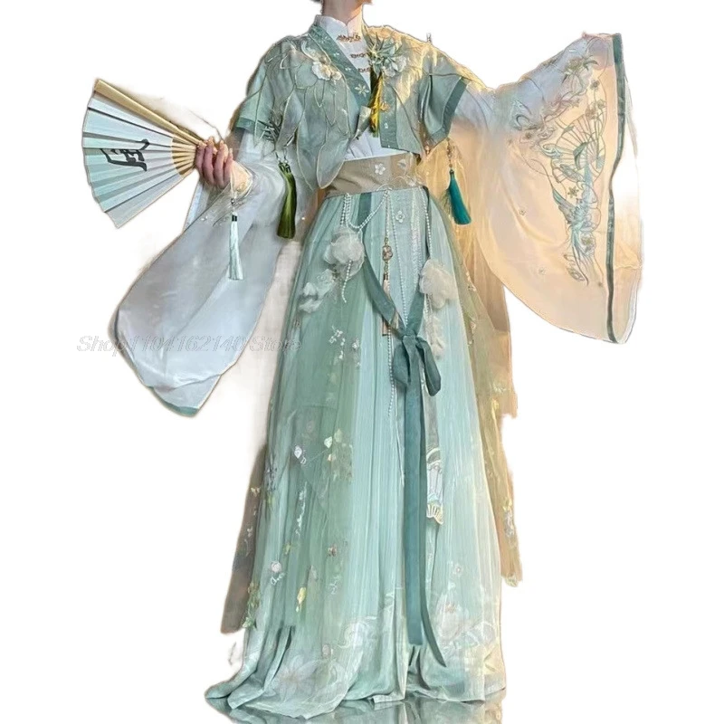 TGCF Tian Guan Ci Fu Xie Lian Hua Cheng Feng Shi Qing Xuan Косплей Костюм Зеленое Cos Платье Hanfu Полный