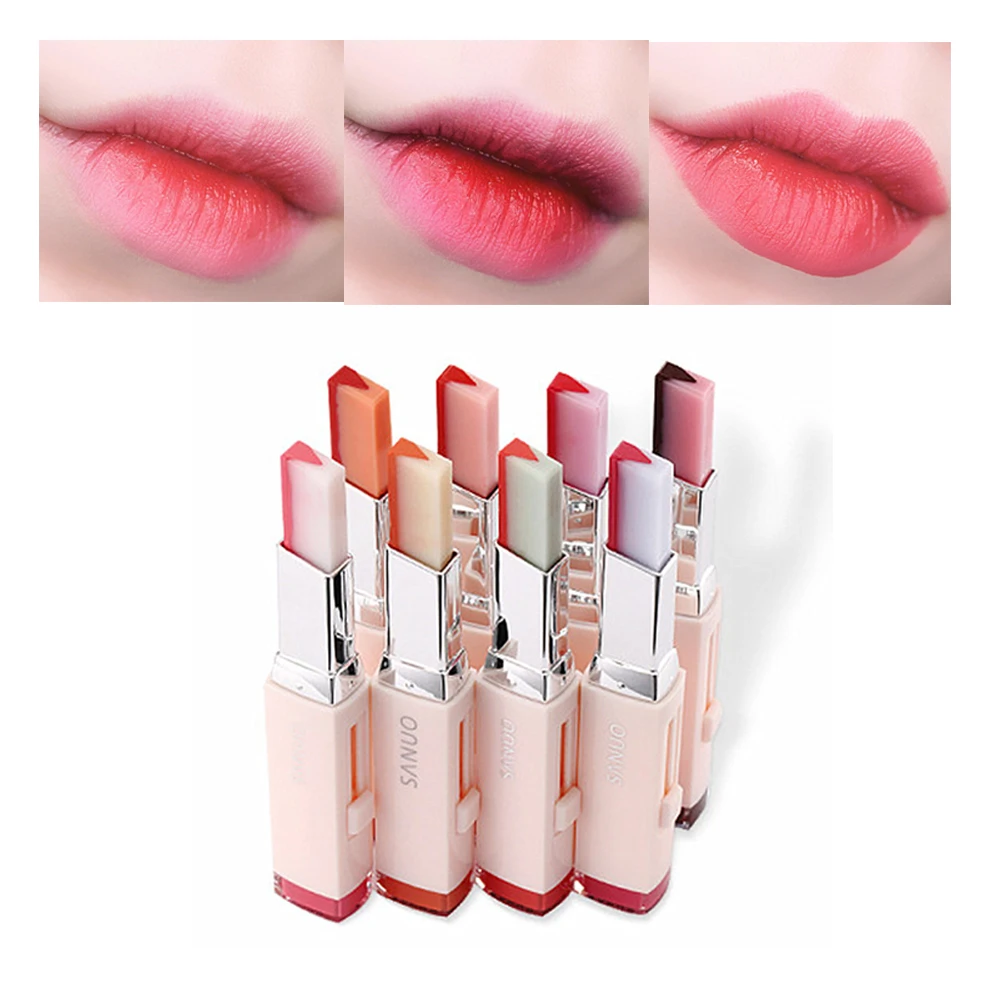 

Double Color V-shaped Lipstick Cosmetics Gradient Lipgloss Makeup Moisturizing And Long-lasting Lip Balm Make-up For Women