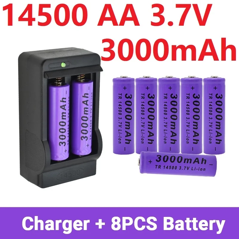 

TR 14500 AA 3,7 V 3000mAh перезаряжаемая литиевая батарея + зарядное устройство электрическая зубная щетка, бритва, фонарик, игрушки, цифровые продукты