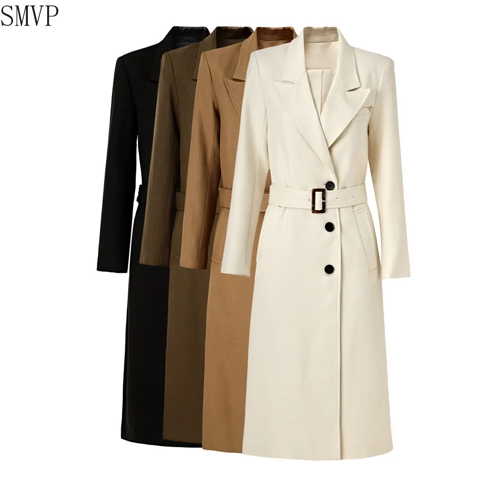 

Осень/Зима 2023, новинка, Высококачественная длинная однобортная Ветровка из ткани на шнуровке, дизайнерское Модное Длинное Пальто для пожилых