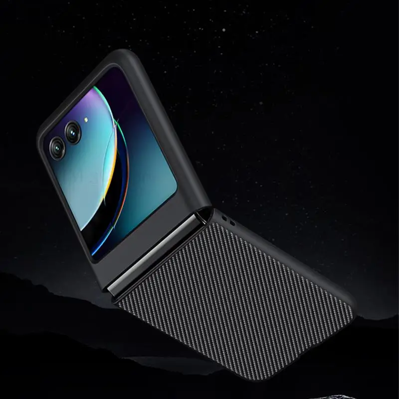 Capa For Motorola Razr 40 Ultra 5G Carbon Fiber Shockproof Case For Moto Razr 2023 gen 4 3 5G Ultra Slim Protective Flip Cover