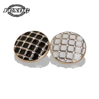 10pcslot 2025mm fashion metal shank buttons diy sewing accessories buttons black round lattice rhinestone buttons for clothing