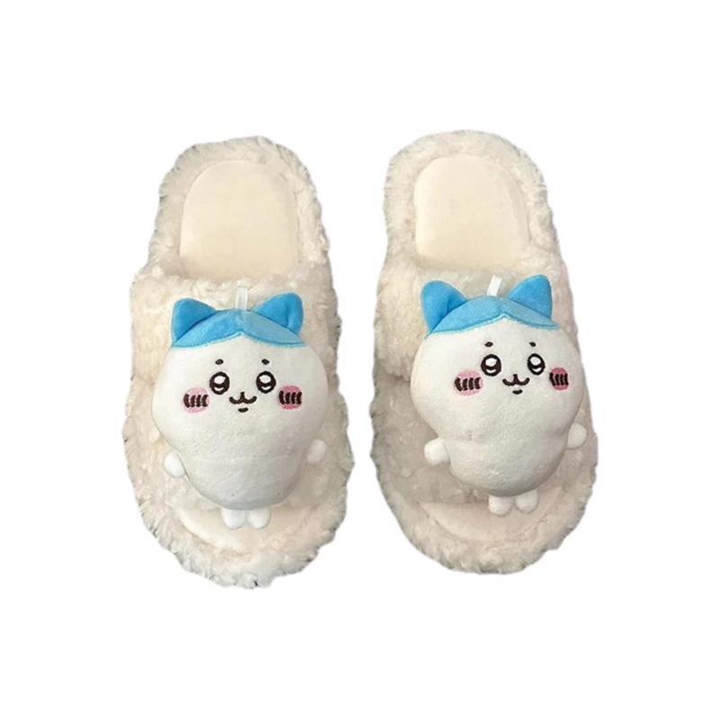 Chiikawa аниме зимние кавайные теплые домашние хлопковые тапочки для девочек мягкие