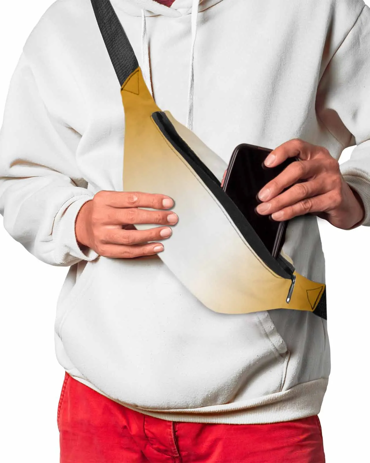 Оранжевый белый градиентный минималистичный чехол на ремень для телефона