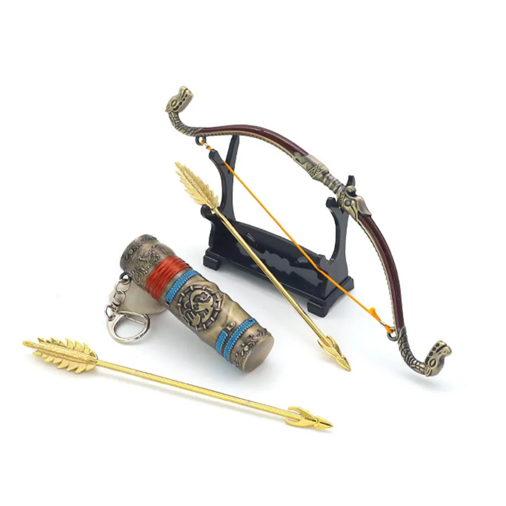

18cm Talon Bow and Arrow Keychain God of War Atreus Metal Weapons Models Game Peripherals Home Decoration Crafts Collection