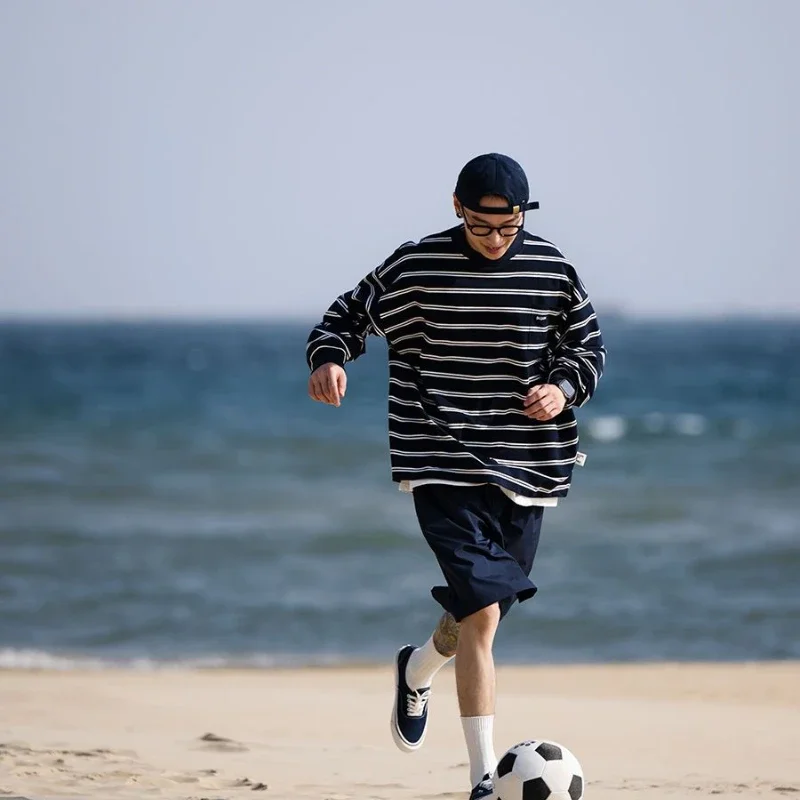 Японский Свободный свитшот для мужчин и женщин винтажная модная повседневная