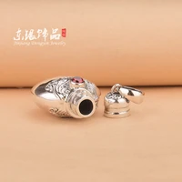 sterling silver 925 silver jewelry retro style simple fashion gem bottle pendant girl style free shipping