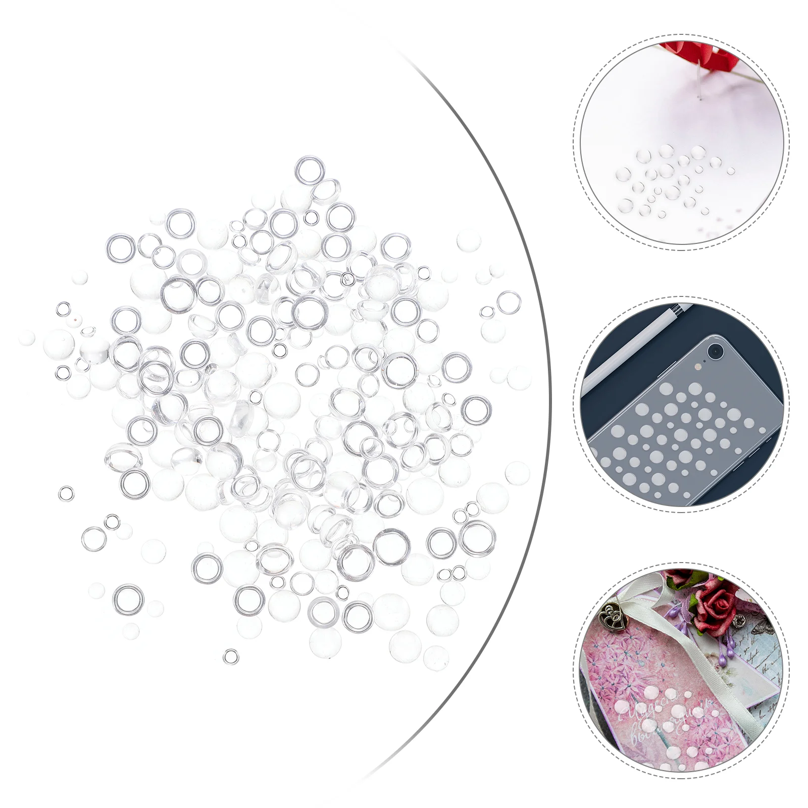 

Water Beads Flatback Droplet Clear Droplets Crystal Resin Bead Charm Bubble Charms Dew Dome Embellishments Drop Crystals Table